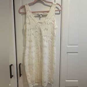 Guess Cream Lace Midi Dress
